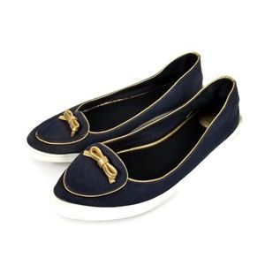 Tory Burch Dakota Navy Canvas Sneaker Flats 9